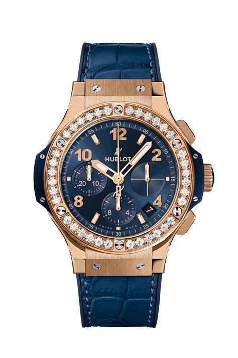 Hublot Big Bang Gold Blue Chronograph Automatic Diamond